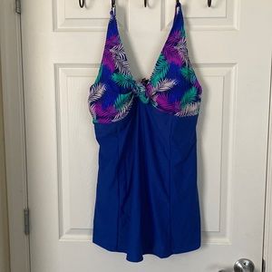 NWT Simply Fit Tropical One Piece Swim Dress Bathing Suit Size 20/24 Plus Size